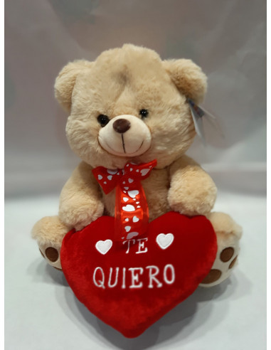 SAN VALENTIN - Oso Beige - Corazón Rojo